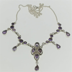 Silver Gemstone Necklace